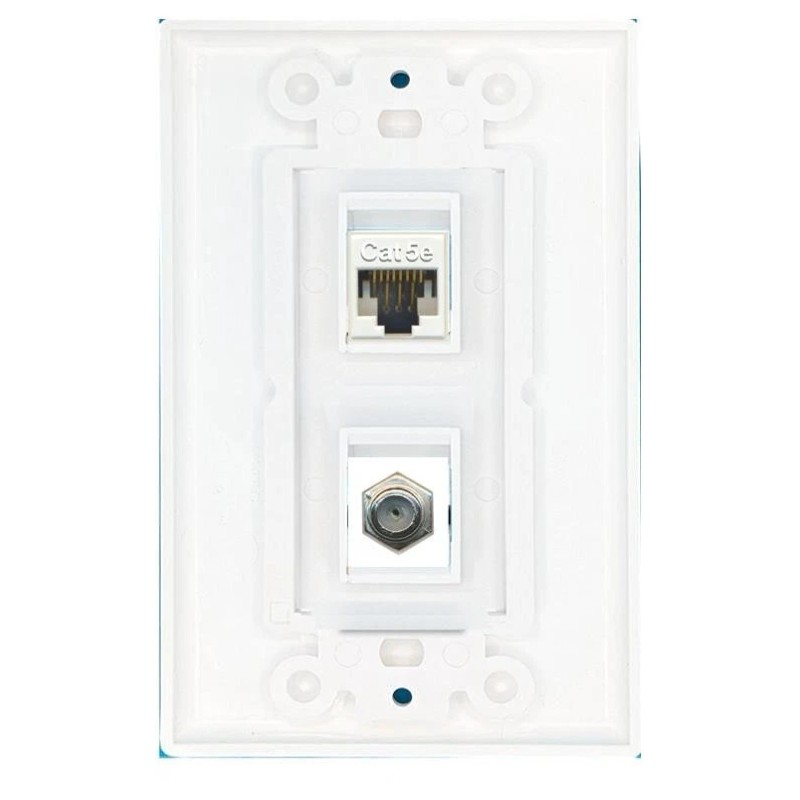Wallplate City DecorZ - 1 Gang Decorative Coax CAT5E Ethernet