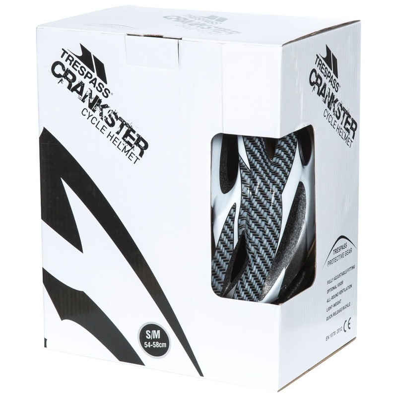 Trespass Crankster, White, S/M, Adjustable Cycle Safety Helmet with Ventilation,