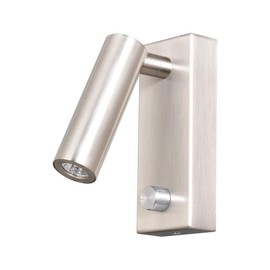 Agese Surface Wall Mounted Reading Light Sconces Lamp Bedside Headboard Bedroom Knob Dimmer Switch Osram LED 4.5W Warm White 3000K Hardwired Not Plug (Nickel WL300)