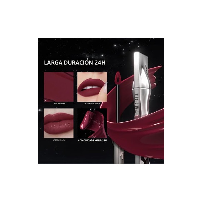 TIMEPHORIA Tinta para Labios Mate Difuminado, Larga Duración 24 Horas,
