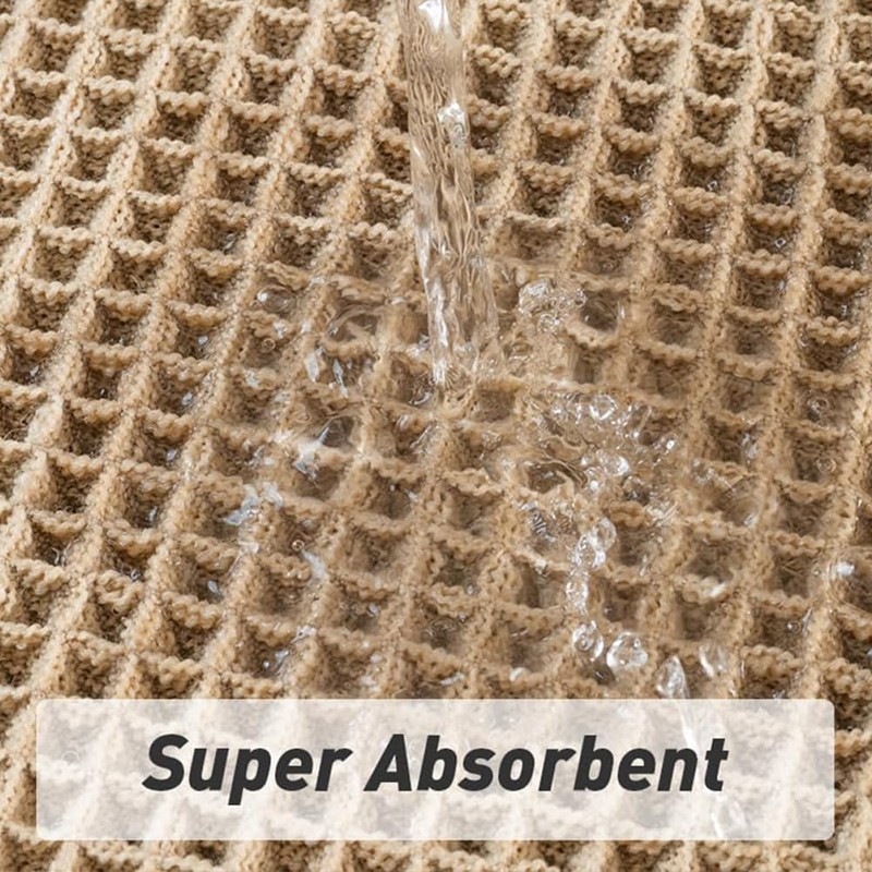 Hapihom Waffle Bath Mat, 24x36in Super Absorbent Non Slip Bath