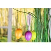 Kamaca Pack of 96 Colourful Easter Eggs Plastic with Ribbon