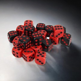 48PCS 6 Sided Dices Black and Red Plastic Waterproof Table Game Dice Set for Party Bars Club Table Game Board Game Interactive Games Collectible Card Games