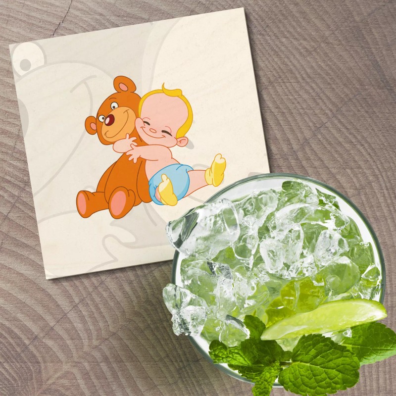 Unbranded Cheerful Baby Hugging His Teddy Bear Animal 4'' X
