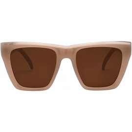 I-SEA Women's Ava Oversized Cat Eye Sunglasses | 100% UV Protection | Hydrophobic Coating | Polarized Lenses | Stylish Shades for Women - Oatmeal Frame, Brown Polarized