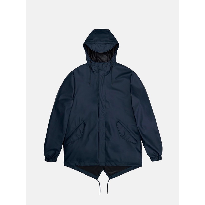RAINS Fishtail Jacket, Navy (18010-47, US, Alpha, X-Large, Regular, Regular)