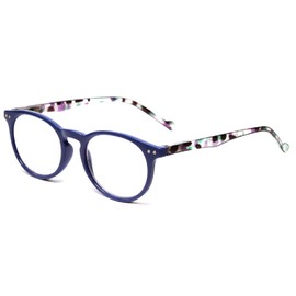 Calabria MDR8003 Round Reading Glasses +2.50 Navy Blue Women Single Power Readers Trendy Chic Classic Ladies Eyeglasses Cute