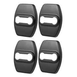 X AUTOHAUX 4pcs Car Door Lock Latches Cover Stainless Steel Door Lock Protector for Hyundai for Kia Black