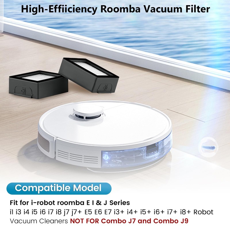 6 Pack Roomba Filters Fit for i-Robot Roomba I J