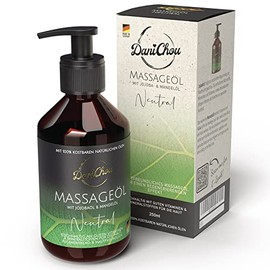 Neutral Massage Oil 250 ml - Perfume Free - For Sensitive Skin - Vital Substance Rich Body Oil - With Jojoba Oil & Almond Oil - 100% Natural Cosmetics - Regenerating Care Effect for Firm Skin