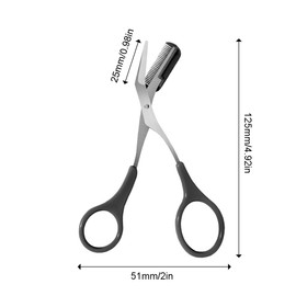 1 Piece Eyebrow Trimmer Eyebrow Scissors with Comb for Eyebrow Trimming Makeup Tools (Black)