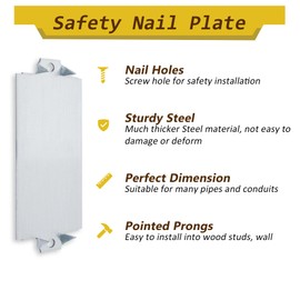 30 Pack Nail Plates for Wood Studs, Cable Protector Plate for Wood Studs, 1.5 x 3 Inch Nail Plates Electrical