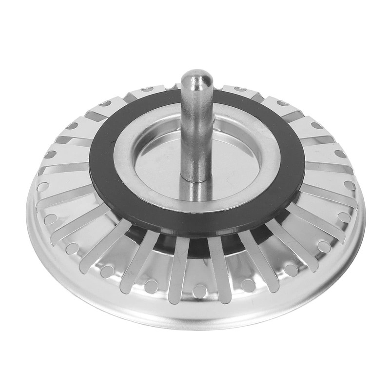 Kitchen Sink Strainer, Stainless Steel Sink Drain Basket with Rubber
