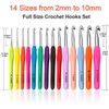 Crochet Hook Set of 14 Colourful Ergonomic Soft Rubber Comfort