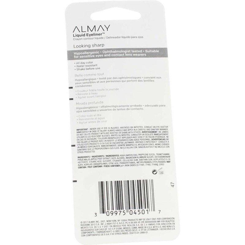Almay Liquid Eyeliner, Black [221] 0.1 oz (Pack of 6)
