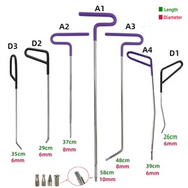 WEILUXU Paintless Dent Repair Rods Kit Hail Damage Repair Dent Removal Kit Dent Puller with Hammer and Tap Down Auto Car Body Paintless Dent Repair 25PCS