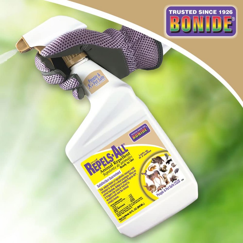 Bonide Repels-All Animal Repellent, 32 oz Ready-to-Use Spray, Outdoor Garden