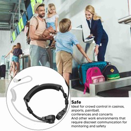 Talkie Earpiece Throat Mic Headset, Throat Microphone, Headset Coiled Talkie Earpiece with U94 PTT for XTN600 SV22C SU220 XV2600 XU2600 2 Pin