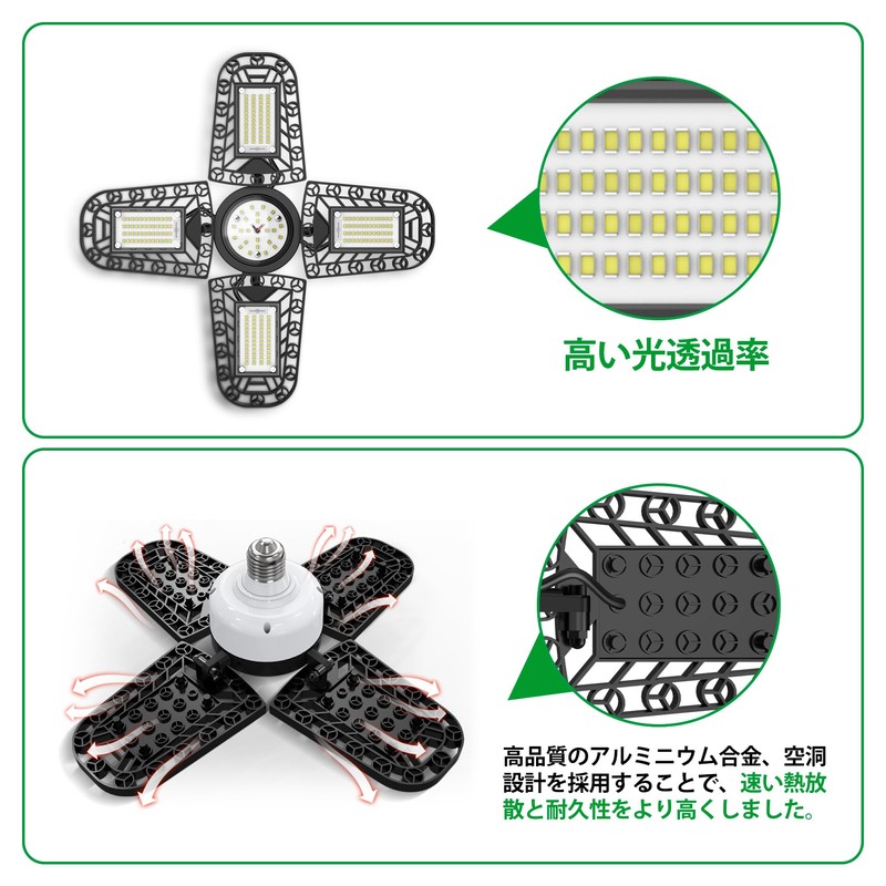 Garage Light,80W Garage Ceiling Light,Pendant Light,LED Garage Light,216 LED Lamp