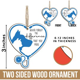 MEDROC Vet Tech Christmas Ornament - 3" Wooden, Veterinary Thank You Gifts for Women Men, Vet Tech Week Gift for Veterinarian Assistant Nurse Technician Vet Staffs, Animals Care Appreciation Present