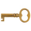 Small Solid Brass Skeleton Key Reproduction for Cabinet Door, Dresser