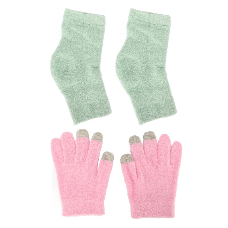 Pink Moisturizing Hand Gloves Touch Screen Prevent Cracked Skin Green
