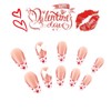 Rchovsam Medium Almond Press on Nails Valentine's French Nails Press