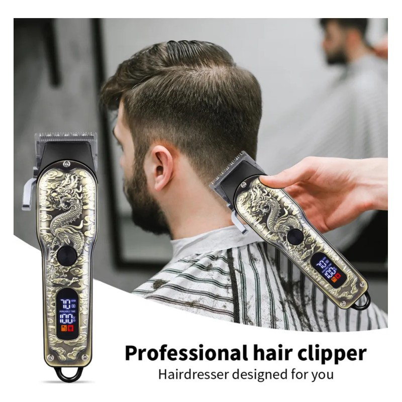 Kit 2 Cortapelos Led Usb-c Para Cabello Y Barba Negro