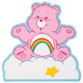 Silver Buffalo Care Bears Glitter Large Die Cut MDF Box Wall Sign Featuring Cheer Bear, 7” x 7” x 1.2”