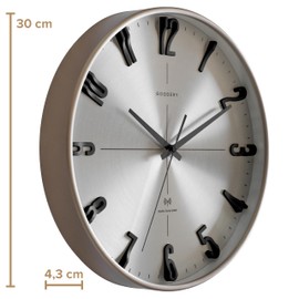 GOODERY Radio-Controlled Wall Clock, Diameter 30 cm, Quiet 3D, Large, Modern, Analogue Wall Clock without Loud Ticking Noises, Almost Silent, Decoration for Any Wall Clock, Radio-Controlled Clock