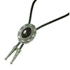 Moranse Bolo Tie with Round Flower And Gem Stone Parterre
