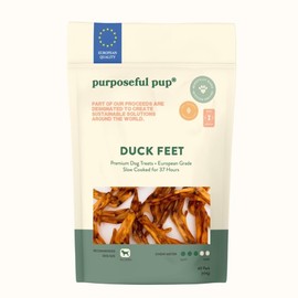 Purposeful Pup Duck Feet Dog Treats 40 Pack – All Natural, Single Ingredient, High Protein, Air-Dried Chews – Grain-Free, Supports Dental & Joint Health, Safer De-Nailed Snack for All Breeds
