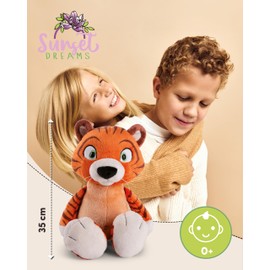 NICI Cuddly Toy Tiger Mandarina 35 cm - Plush Toy with Glow in the Dark Eyes for Cuddling and Loving, Soft Toy Made from Recycled Materials - 49794