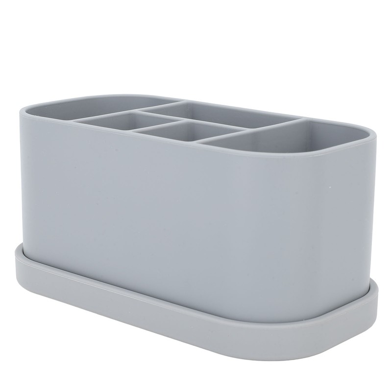Silicone Toothbrush Toothpaste Holder Multipurpose 5 Slots Drainage Holes Bathroom