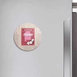 Unbranded Alabama USA The Cotton State Vintage | 4'' X 4'' Round Decorative Magnet