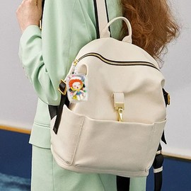 Clear Figures Display Bag, Portable Figures Storage Bag with Keychain, Mini Doll Hanging Blind Box, Single Zipper Closure Dustproof Collectibles Case for Mini Figures, Dolls (White, Square)