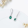 SEIYANG May Birthstone Earrings for Women Emerald Earrings Teardrop Dangle