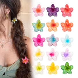 15 Stück Blumen Haarklammer Klein, Haarspange Blume für Damen Mädchen, Flower Hair Clip Blumenklammern Haare, Blumen Spange Haarspangen Damen Dickes Haar Haarstyling Zubehör (4 cm)