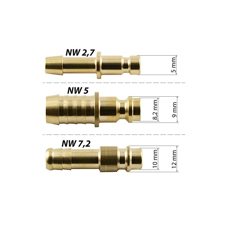 Fittingteile Coupling Plug with 4 mm Hose Nozzle NW 7.2