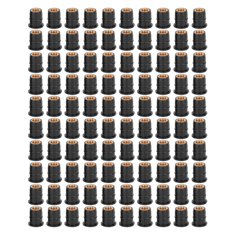 100PCS Well Nut M6x0.8mm Rubber Modification for Motorcycle ATV Windscreens