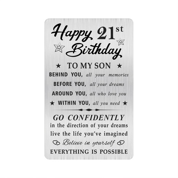 MOQIYXL 21st Birthday Card for Son, 21 Year Old Gifts