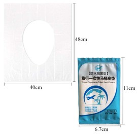 50Pcs Disposable Waterproof Toilet Seat Covers Plastic Toilet Seat Covers Waterproof Public Seat Covers for Kids Pregnant Mom Travel Hotel Public Toilets (Individual Package)