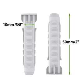 Concrete Wall Anchors for TV Wall Mount Installation Suitable for Concrete or Brick Wall Installation Durable Plastic Anchor Bolts 10X50mm White 6pcs XAS705 by USX MOUNT
