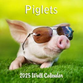 2025 Piglets Monthly Wall Calendar | 12" x 24" | Thick Sturdy Paper | Cute Animals Calendar 2024-2025