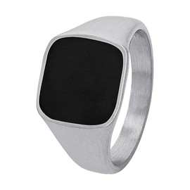 s.Oliver 2027428 Men's Ring Stainless Steel Epoxy Black Comes in Jewellery Gift Box, Metal, None