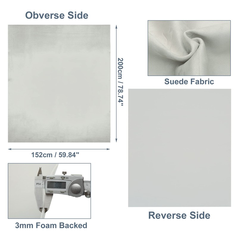 X AUTOHAUX Suede Headliner Fabric 79" x 60" Foam Backed