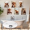 Marspark 6 Pcs Funny Highland Cow Bathroom Framed Wall Art