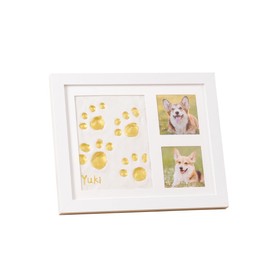 ALICEEDG Paw Print Set Cat, Wooden Picture Frame, 3D Plaster Cast Set, Paw Print Set, Dog Gifts for Cat or Dog Owners, Gifts for Home Decoration, Unforgettable, Dogs