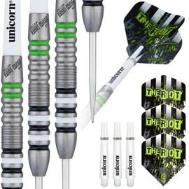 Unicorn Steel Tip Darts Set | Cameron 'Cammy' Menzies Contender | 80% Natural Tungsten Barrels with Blue Accents & Laser Etched Autograph | 23 g
