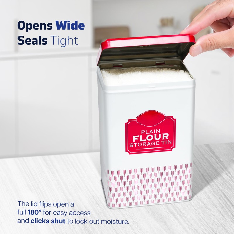 Flour Storage Containers | Self Raising Flour Tin with Lid